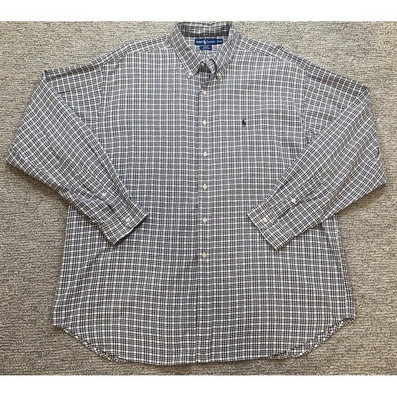 Ralph Lauren Other - Ralph Lauren Shirt Mens 2XL Black White Plaid Blake Long Sleeve Button Down Pony
